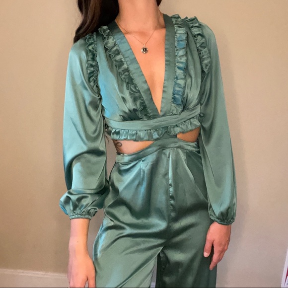 Fashion Nova Satin Jumpsuit - Picture 2 of 3